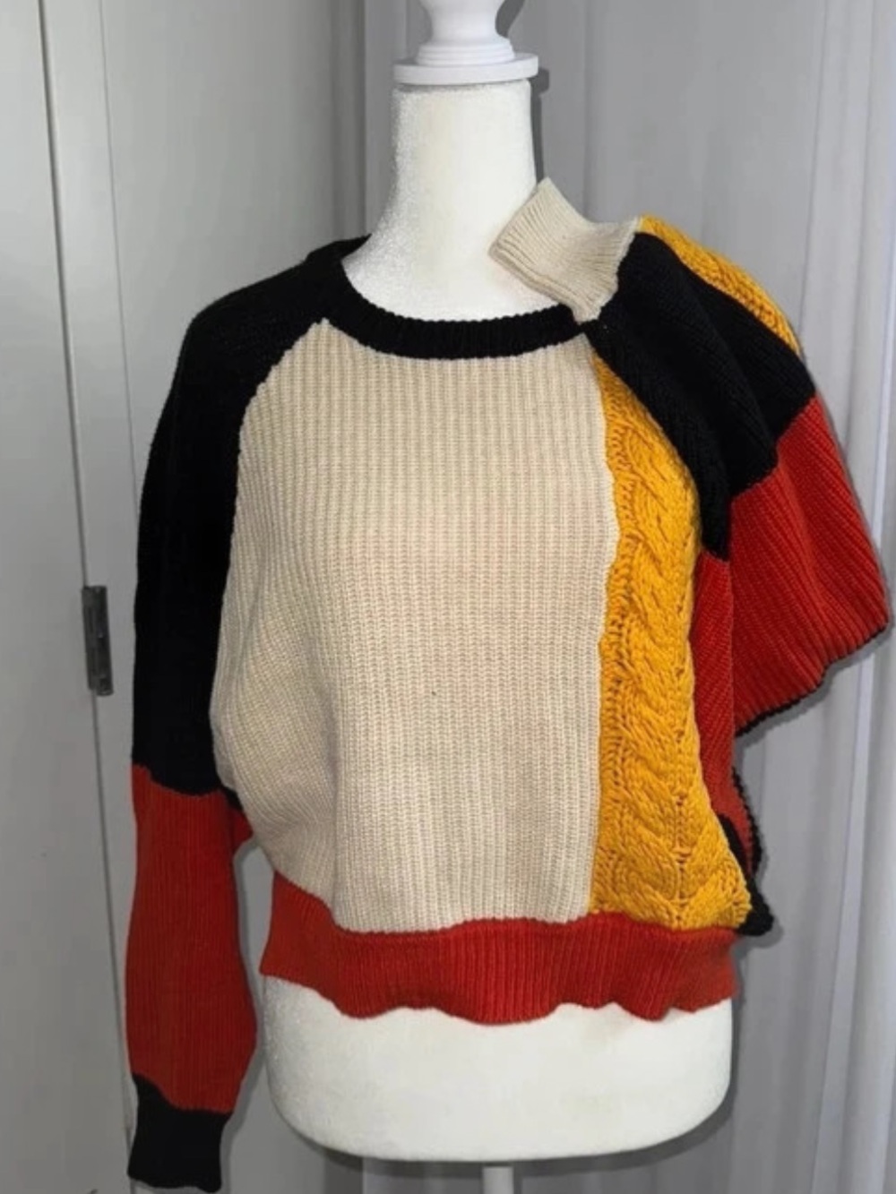 Color block knit sweater